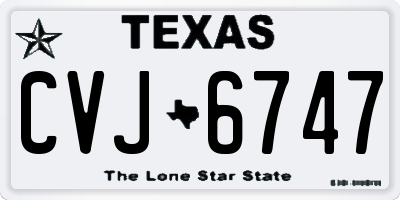 TX license plate CVJ6747