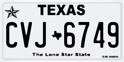 TX license plate CVJ6749