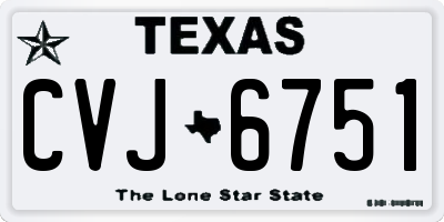 TX license plate CVJ6751