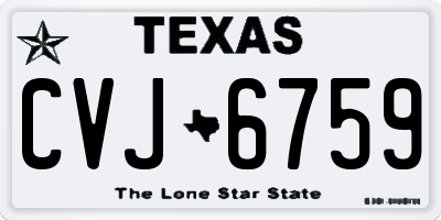 TX license plate CVJ6759
