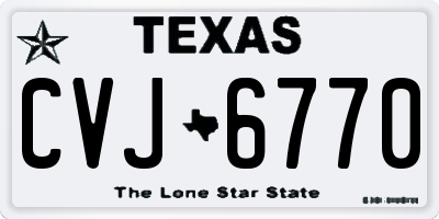 TX license plate CVJ6770