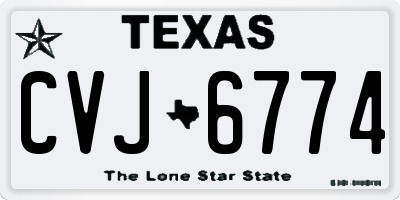 TX license plate CVJ6774