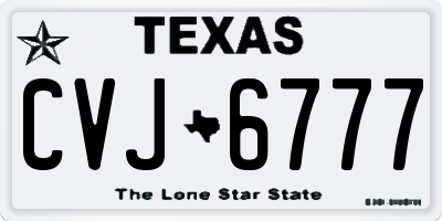 TX license plate CVJ6777
