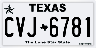 TX license plate CVJ6781