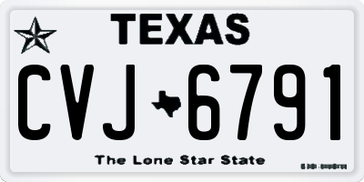 TX license plate CVJ6791