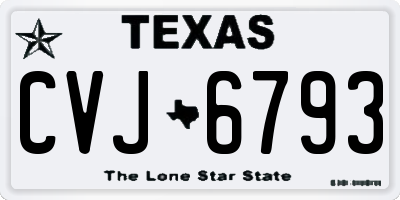TX license plate CVJ6793