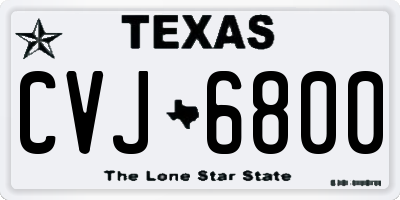 TX license plate CVJ6800
