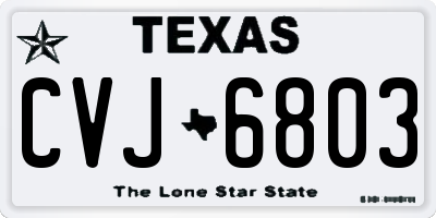 TX license plate CVJ6803