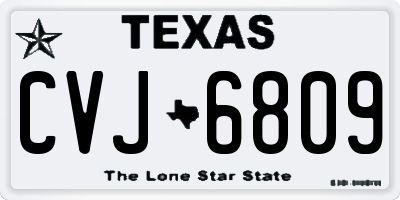 TX license plate CVJ6809