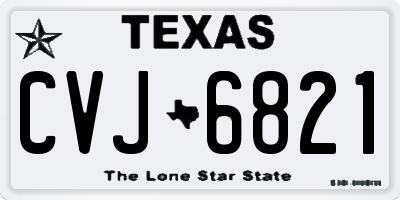 TX license plate CVJ6821
