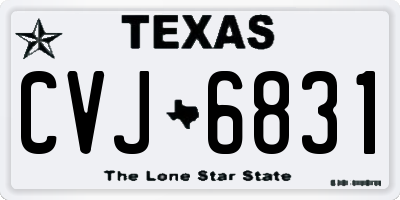 TX license plate CVJ6831