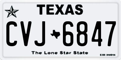 TX license plate CVJ6847