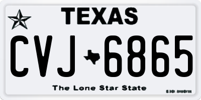 TX license plate CVJ6865