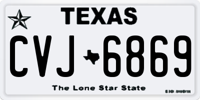 TX license plate CVJ6869