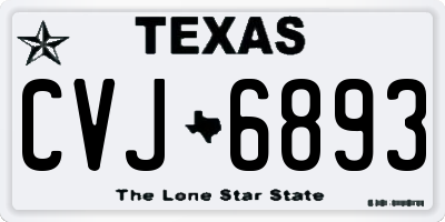 TX license plate CVJ6893