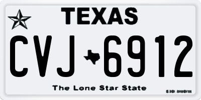 TX license plate CVJ6912