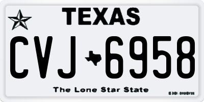 TX license plate CVJ6958