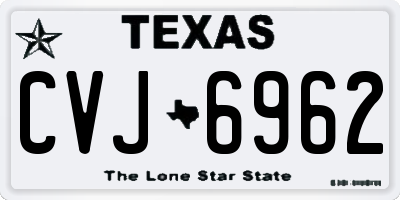 TX license plate CVJ6962