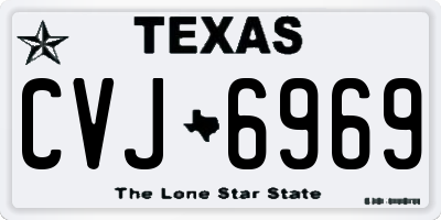 TX license plate CVJ6969
