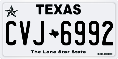 TX license plate CVJ6992