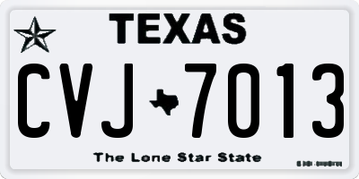 TX license plate CVJ7013