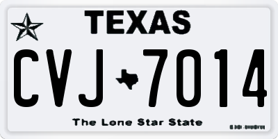TX license plate CVJ7014
