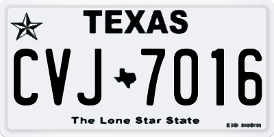 TX license plate CVJ7016
