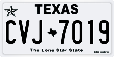 TX license plate CVJ7019