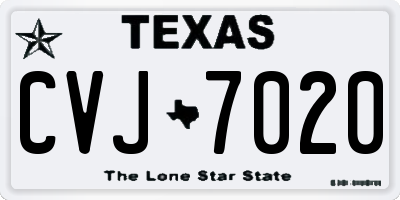 TX license plate CVJ7020