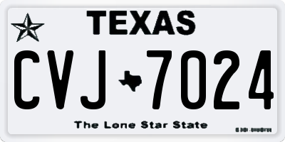 TX license plate CVJ7024