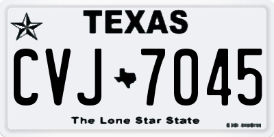 TX license plate CVJ7045