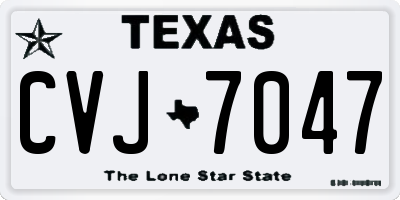 TX license plate CVJ7047