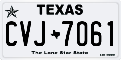TX license plate CVJ7061