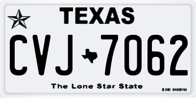 TX license plate CVJ7062