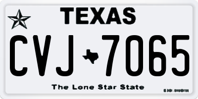 TX license plate CVJ7065