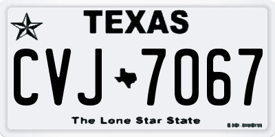 TX license plate CVJ7067