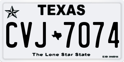 TX license plate CVJ7074