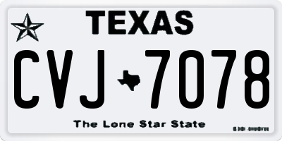 TX license plate CVJ7078