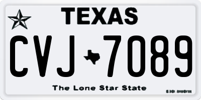 TX license plate CVJ7089