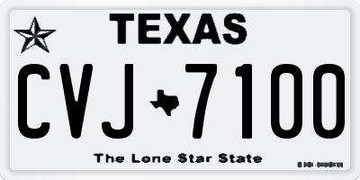 TX license plate CVJ7100