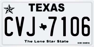 TX license plate CVJ7106
