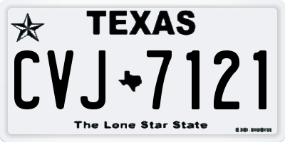 TX license plate CVJ7121