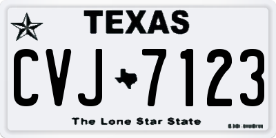 TX license plate CVJ7123