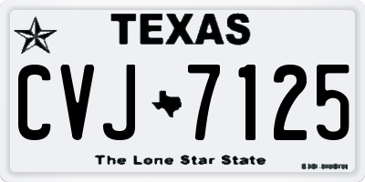 TX license plate CVJ7125