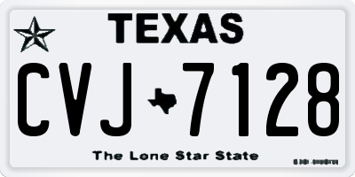 TX license plate CVJ7128