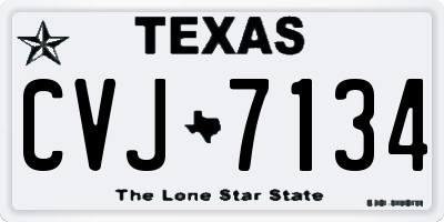 TX license plate CVJ7134