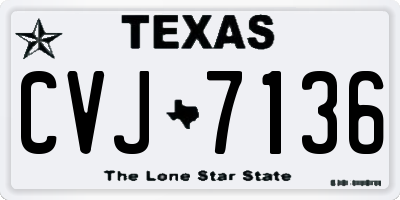 TX license plate CVJ7136