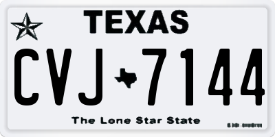 TX license plate CVJ7144