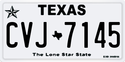 TX license plate CVJ7145