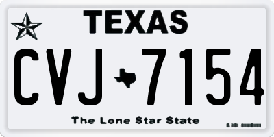 TX license plate CVJ7154